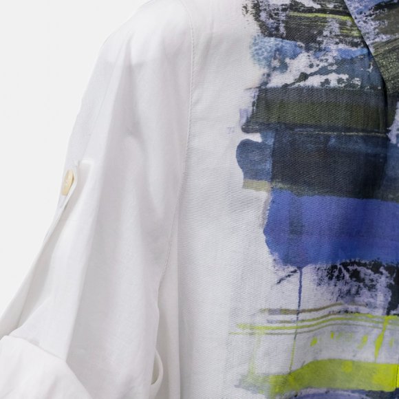 Akris Punto White Silk Watercolor Shirt - Picture 5 of 11